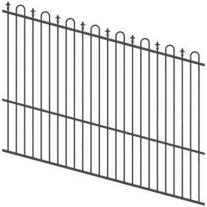 ProtectorAl 1201-2400W x 1800H Woodland Grey Loop & Spear Top Pool Fence Panel Raked Up to 15º