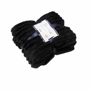 Harper Supremely Soft Fleece Extra Large Throw / Single Sized Blanket 200 X 150 Cm Black