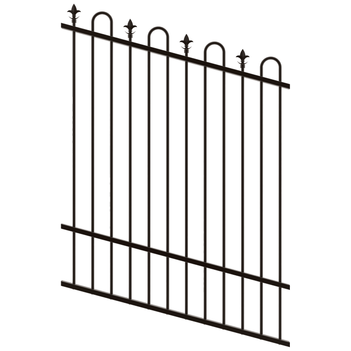 ProtectorAl 350 - 1200 x 1500mm Black Satin Raked Up to 15º Loop And Spear Top Pool Fence Panel - Black
