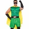Adult Green Muscle Chest Top for Superhero Halloween Costumes with Flexed Torso, ADULT