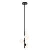 Telbix Moran Modern 3-Lights Pendant Hanging Lamp Light Metal Glass Black Opal Matt Matte