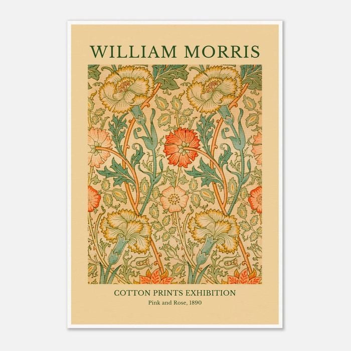 Galrie William Morris Cotton Prints Exhibition in Pink and Rose 1890 Art for Home Decor, Poster Only, A2 42 x 60cm (16 x 24inch)