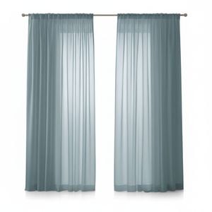 Blue-Grey Sheer Curtains for Living Room, Kitchen, Bedroom - Set of 2 (132 x 240 cm)