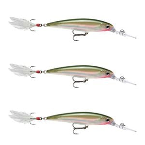 3x Rapala 10cm X Rap Deep Diving Jerkbait Fishing Lures - Olive Green