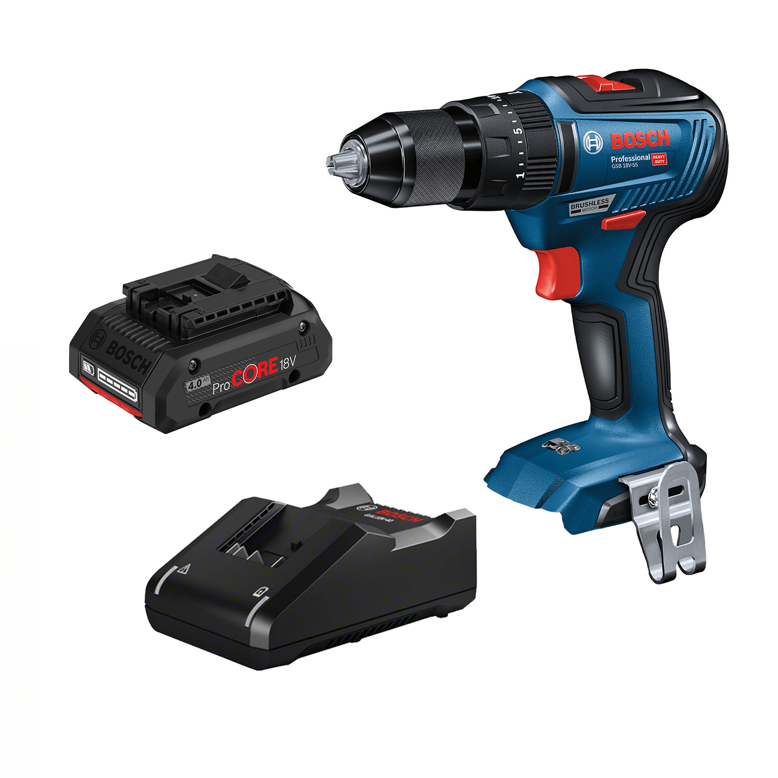 Bosch Blue 18V Brushless 1 Piece 1 x 4.0AH ProCORE18V Hammer Drill Combo Kit product image