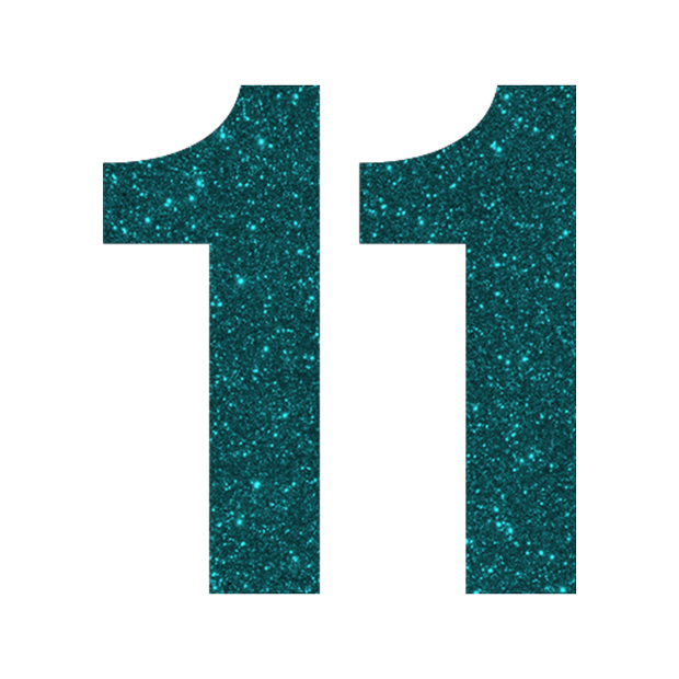 Glitter green number 11.