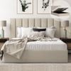 Celine King Beige Storage Gas Lift Bed Frame