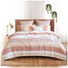 Renee Taylor Bayley 100% Muslin Cotton Quilt Cover Pink & Neutral Stripe Queen