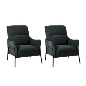 Oikiture Set of 2 Armchair Corduroy Fabric Lounge Chair Accent Chair
