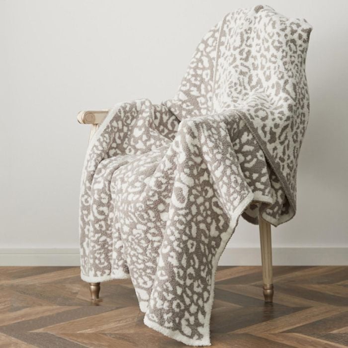 CottonMore Leopard Pattern Microfibre Winter Blanket 130x160cm Super Soft Sofa Throw Rug