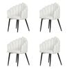 Familand Dining Chairs Set of 4 Padded Seat Kitchen Living Room Chair Velvet in White
