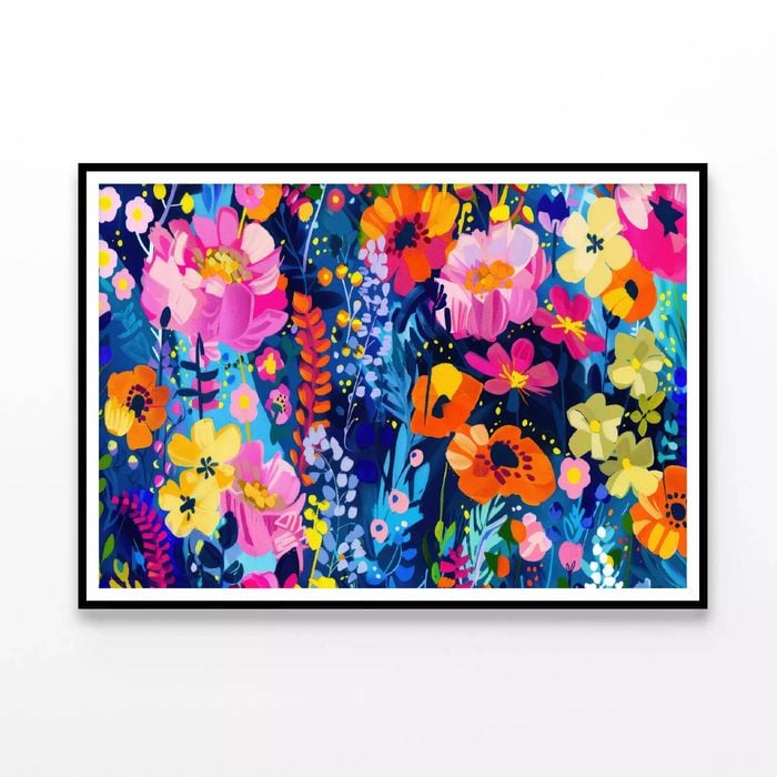 Abstract Design Flowers  Print 100% Australian Made 120x90cm  (Poster)