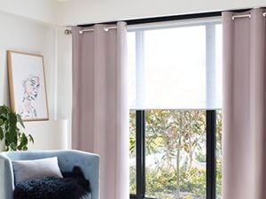 Curtains and living area