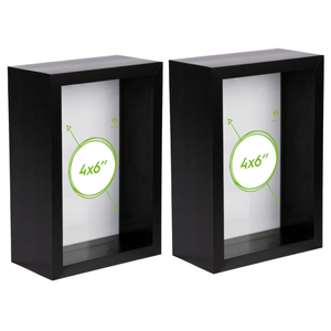 Nicola Spring 3d Deep Box Photo Frames - 4 X 6" - Pack Of 2