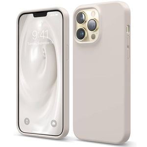 Silicone Phone Case For iPhone 12 Pro Shockproof Microfiber Lining - Beige