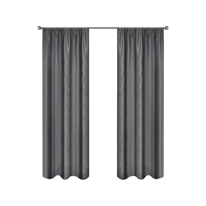 Smart Home Products 190 x 220cm Urban Pencil Pleat Room Darkening Curtain - 2 Pack - Charcoal
