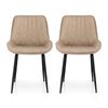 2x Artiss Dining Chairs Retro PU Leather Khaki Brown