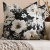 Gioia Casa 2-Pack Vintage Floral Chenille Cushion Covers 45cm x 45cm - Black