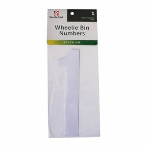 Sandleford 175mm White Self Adhesive Wheelie Bin Number 1