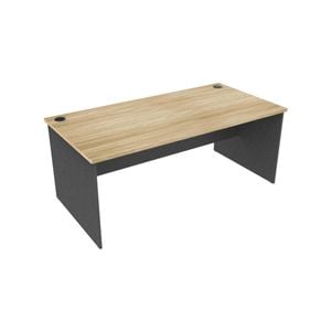 UBIZ Furniture Xavier Wooden Executive Straight Work Computer Office Desk 180cm - Oak & Ironstone