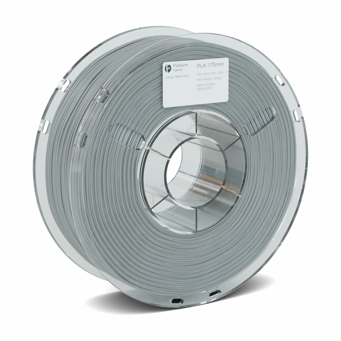 Filaform Naked PLA 3D Printer Filament 1.75mm 1kg Steel Grey