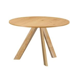 Morrison 1.2 Round Dining Table in Natural Melamine and Solid Timber Legs