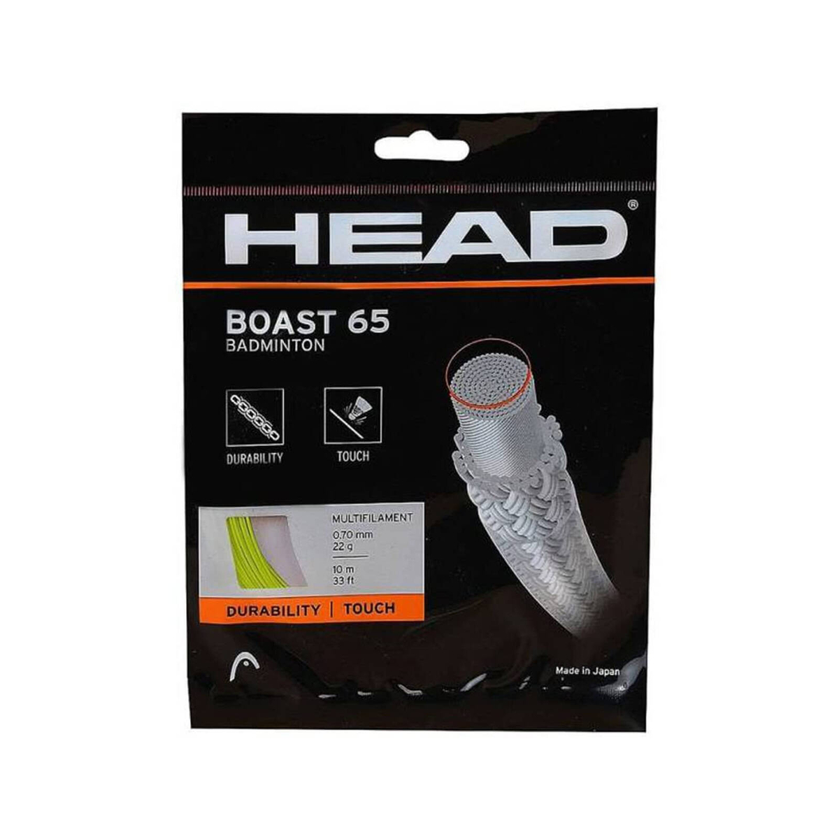 HEAD Boast 65 Badminton Racquet String | Color: Yellow | Size: 10m ...
