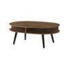 Design Square Minere Wooden Oval Coffee Table W/ Open Shelf - Walnut/Black