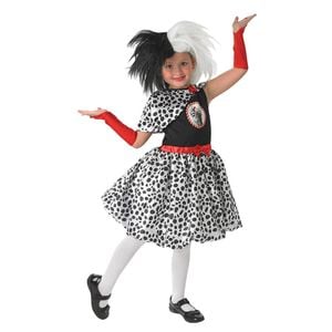 Disney 101 Dalmatians Cruella De Vil Deluxe Tween Dress Up Costume Size 5-6y