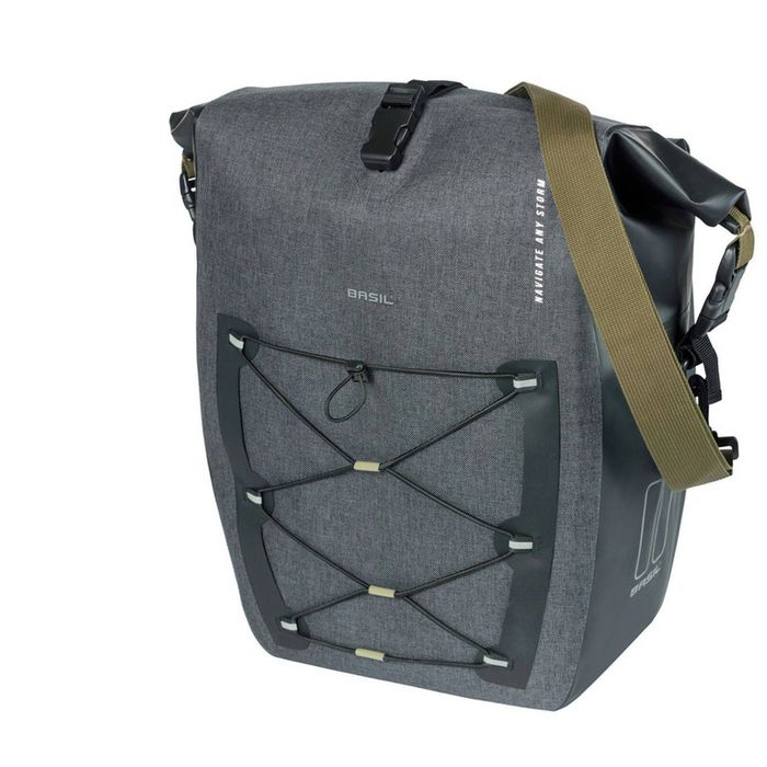 Basil Navigator Storm Mik Studs (Side) Pannier Bag Large Black