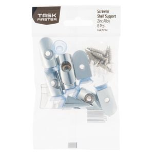 Taskmaster Chrome Screw in Shelf Support - 8 Pack
