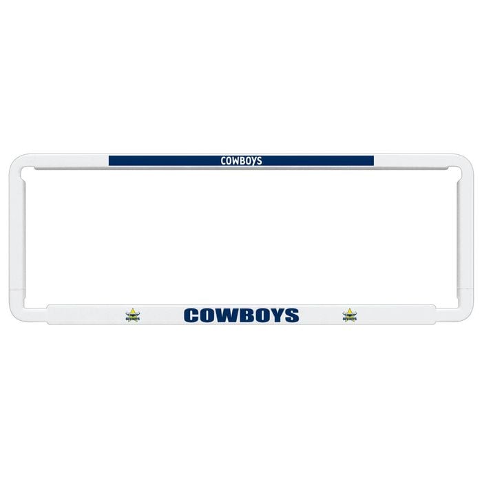 2x OFFICIAL NRL Queensland Cowboys Car Number Plate Frame Cover Surround x2