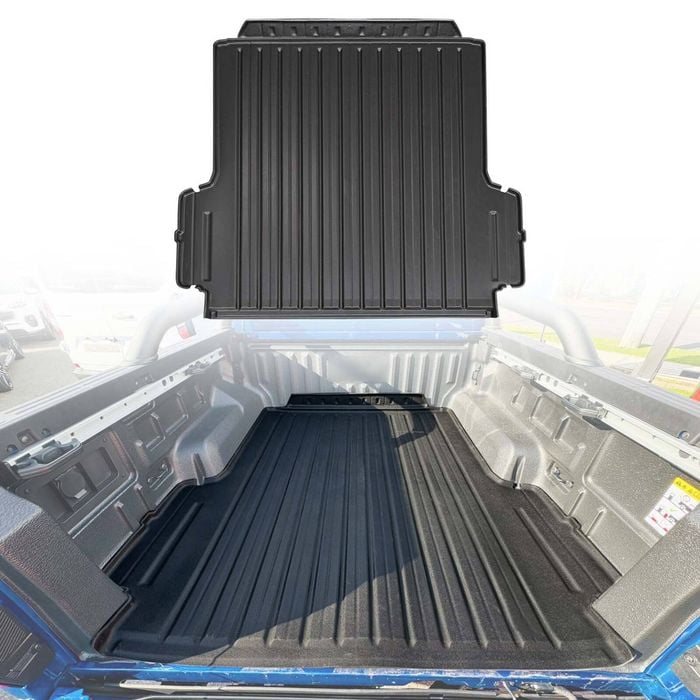 AUSGO 3D TPE Ute Mat for Ford Ranger Dual Cab 2022-Onwards Fitted with Factory Plastic Tub Liner Tray Mat