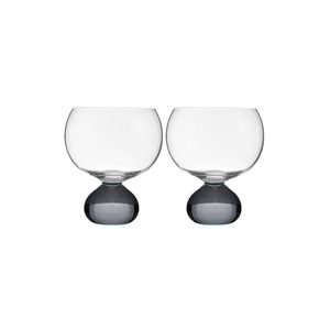 2pc Tempa Zephyr Spherical Gin Drinking Glasses Set 12.5cm Charcoal
