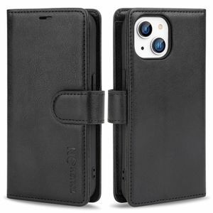 Tough On for Apple iPhone 16e / iPhone 15 Flip Wallet Leather Case Black