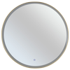 Mondella 800mm Round Brushed Brass Framed LED Mirror With Frosted Edge and Touch Switch for CCT + Dimmable + Defogger