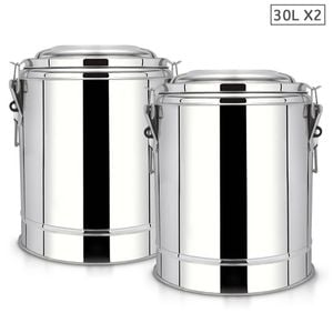 SOGA 2X 30L Stainless Steel Insulated Stock Pots