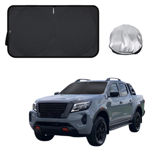 Front Windscreen Sun Shade for Nissan Navara Dual Cab 2022 - Current Pro-4X - Standard 150 x 85 cm - Black