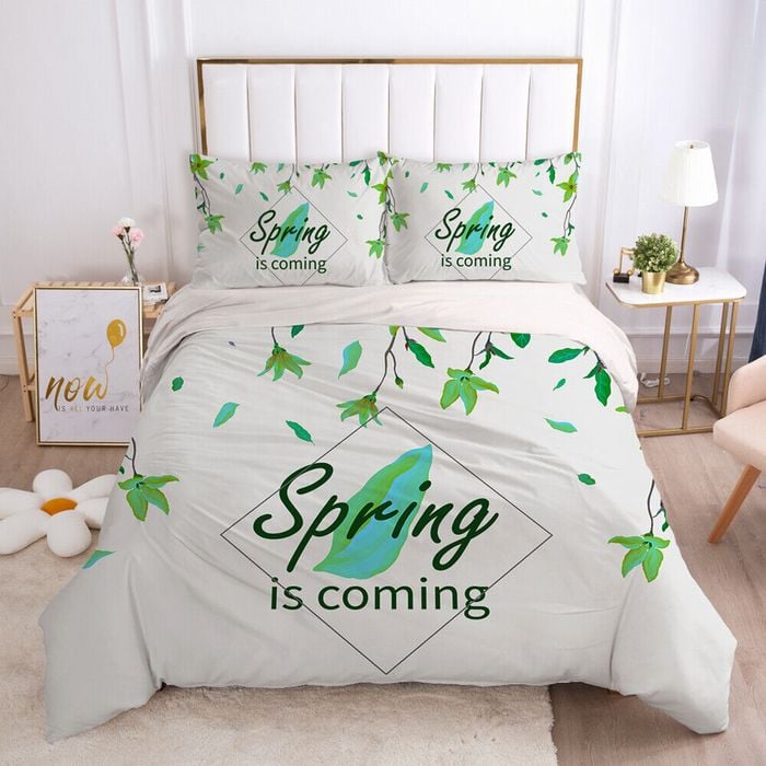 3D Spring Leaves 363 Bed Pillowcases Quilt Queen Size