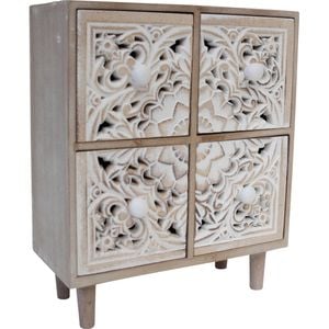 LVD Mandala Carving 22x10cm Wood Jewellery Drawer Square