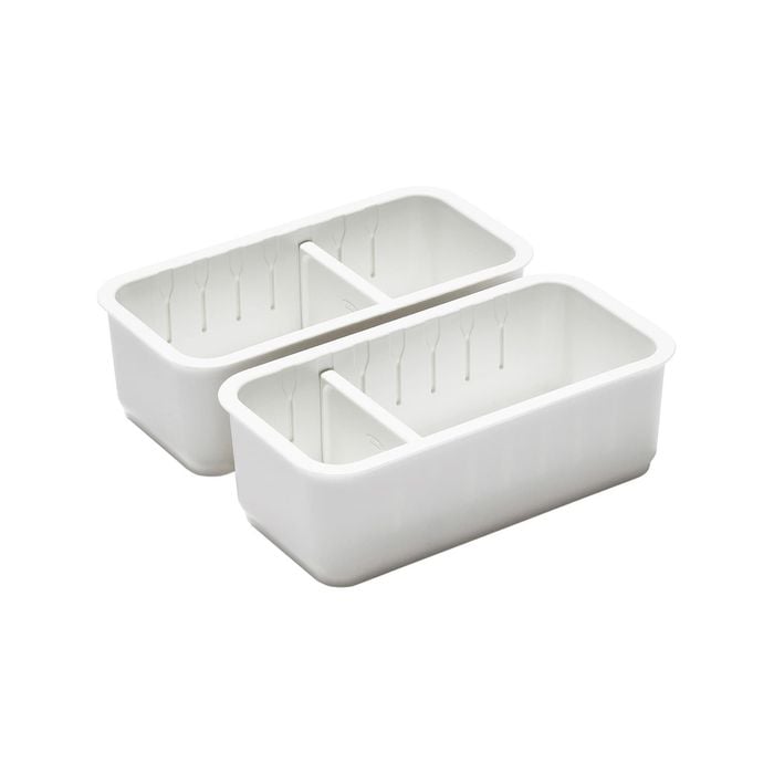 Oxo Good Grips 2pc Adjustable Drawer Bin Set White