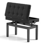 Costway Piano Bench Stool Adjustable Keyboard Seat Black