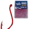 100 x Jarvis Walker Size 4/0 Suicide Octopus Hooks - Red Chemically Sharpened