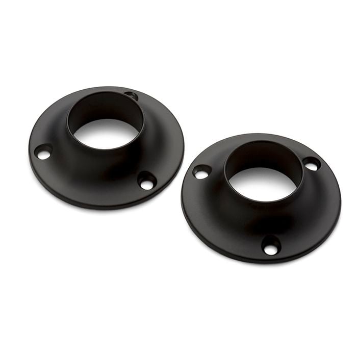 Sandleford 25mm Black Rod Fitting Round Flange - 2 Pack