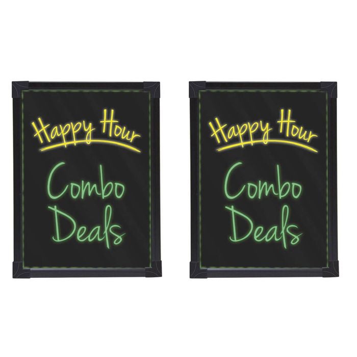 2x Quartet Flashing Led Battery Powered Writing/message 44cm Board Glass/sign