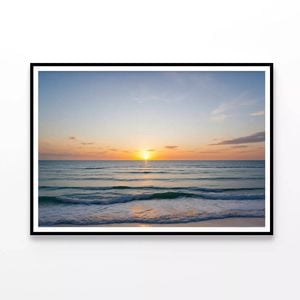 Sunset, Ocean with Sky & Clouds  Print 100% Australian Made 90x60cm  (Poster)