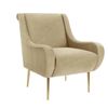 Linen Accent Chair with Curved Arms - Beige