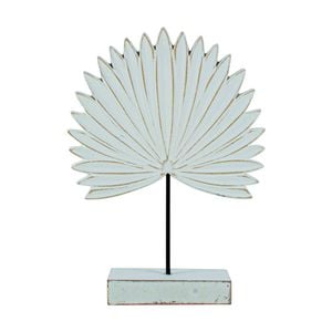 Maine & Crawford Hatcher 30cm MDF Standing Palm Ornament Home Desk Decor White