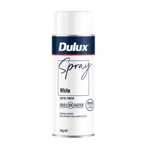 Dulux 340g White Satin Finish Spray Paint