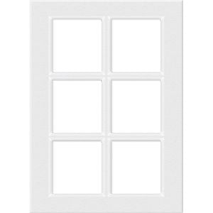 Kaboodle 450mm 6 Panel Glass Cabinet Door - Gloss White